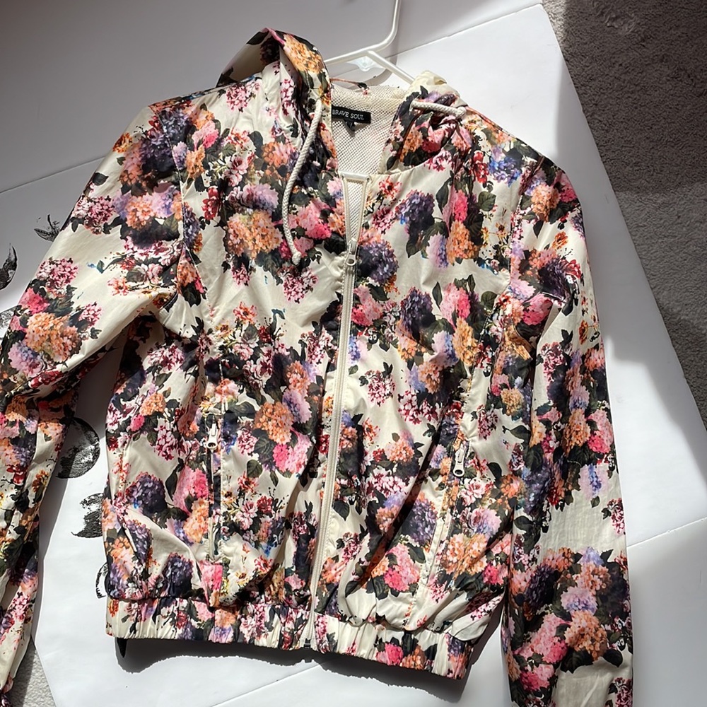 Floral Rain Jacket Size Small from Brave Soul